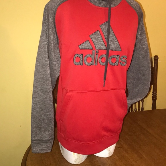 Adidas Jacket size Medium; gray and burgundy - Picture 9 of 10